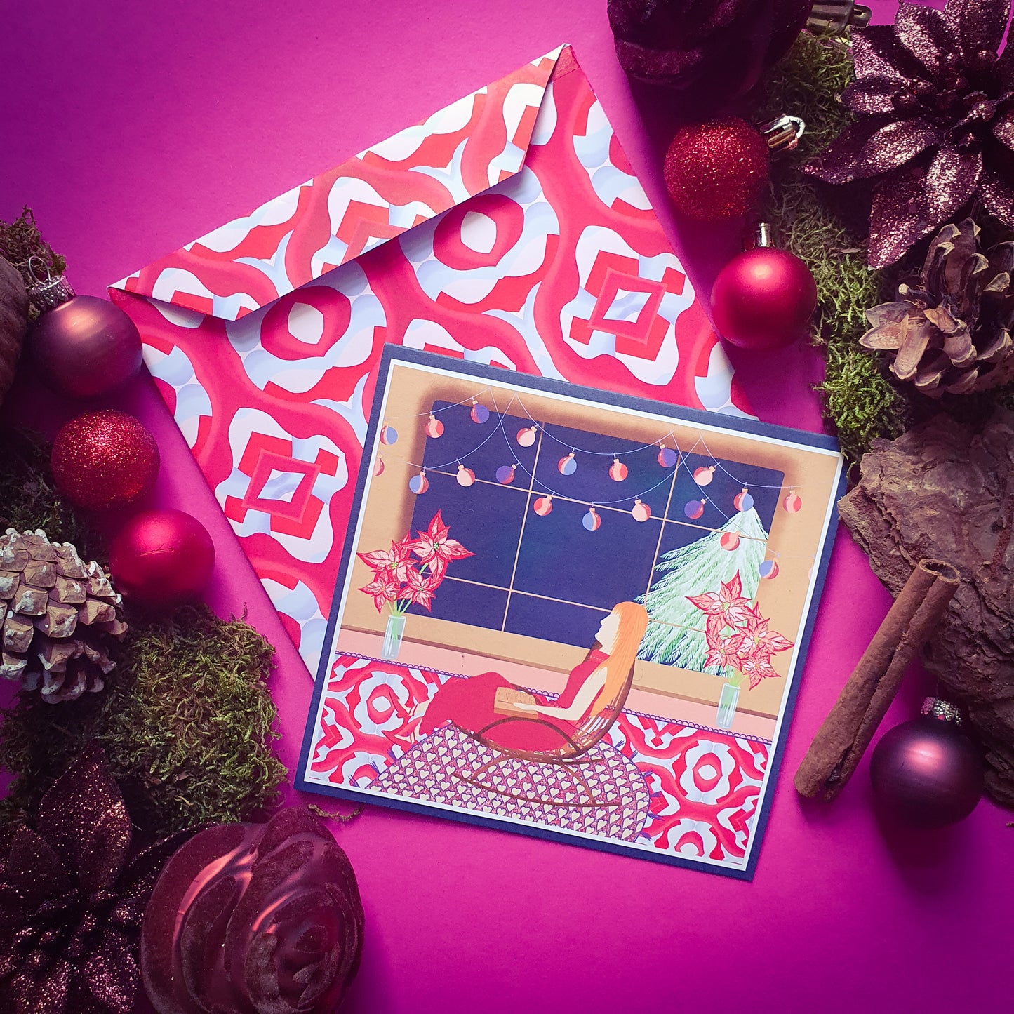 Folded card and matching envelope