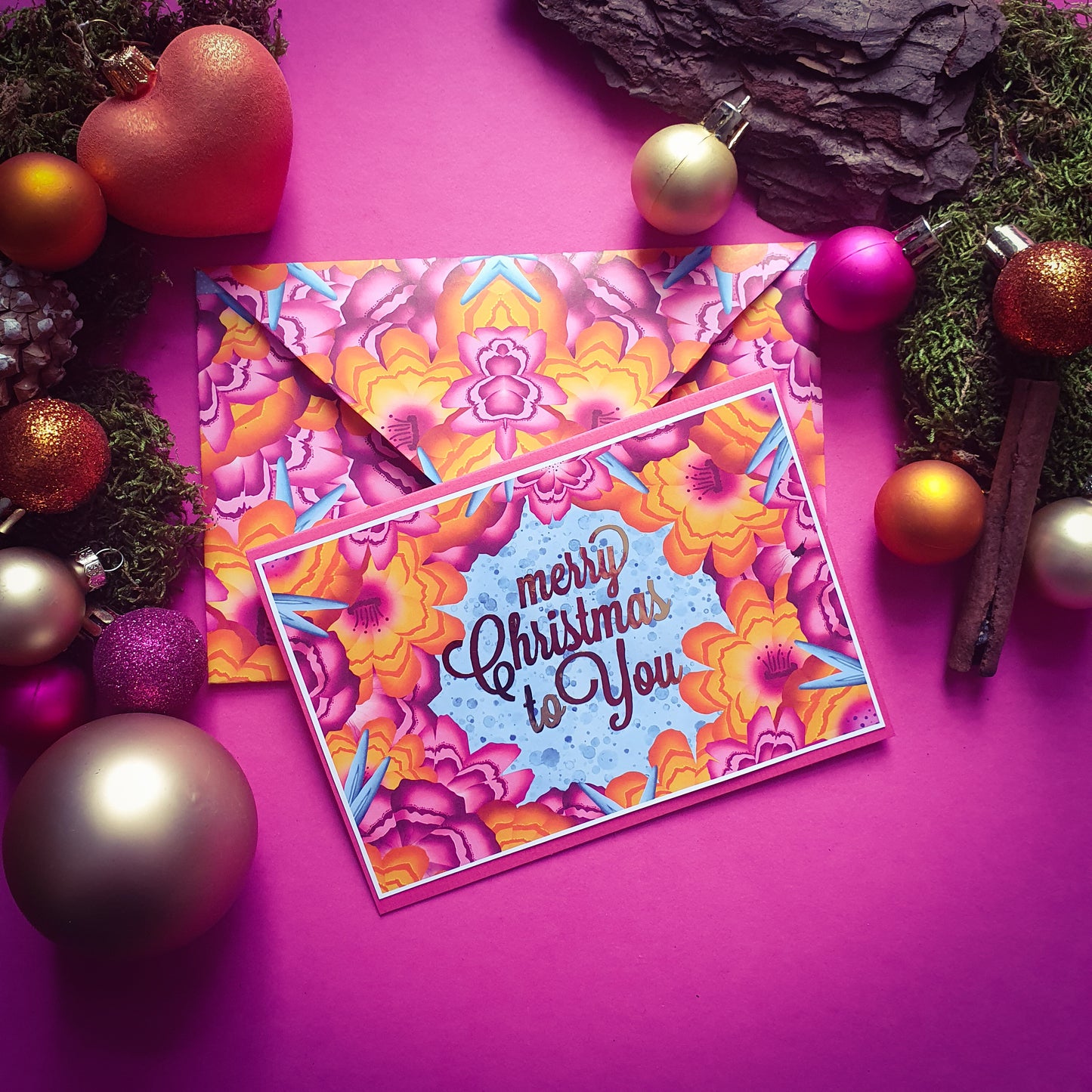 Folded card and matching envelope