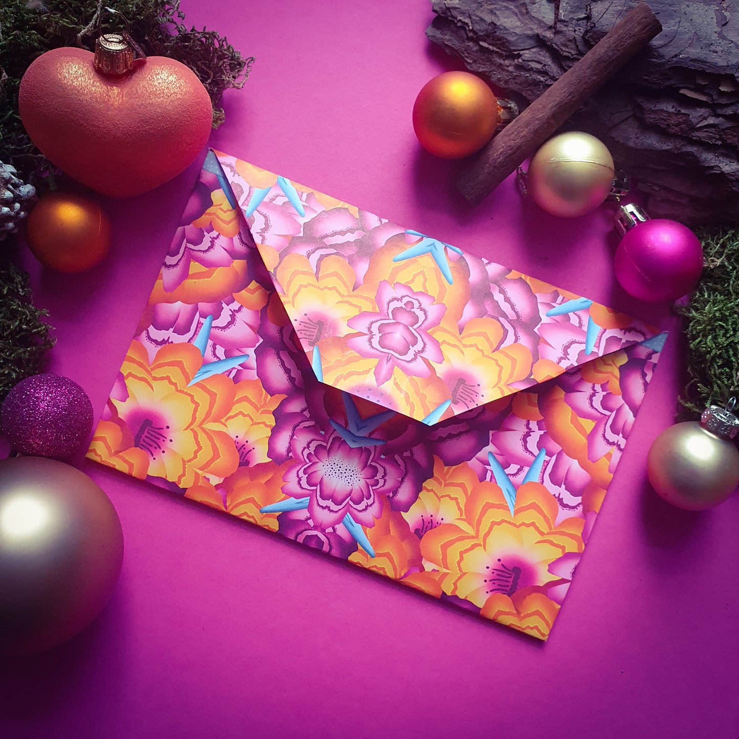 Folded card and matching envelope