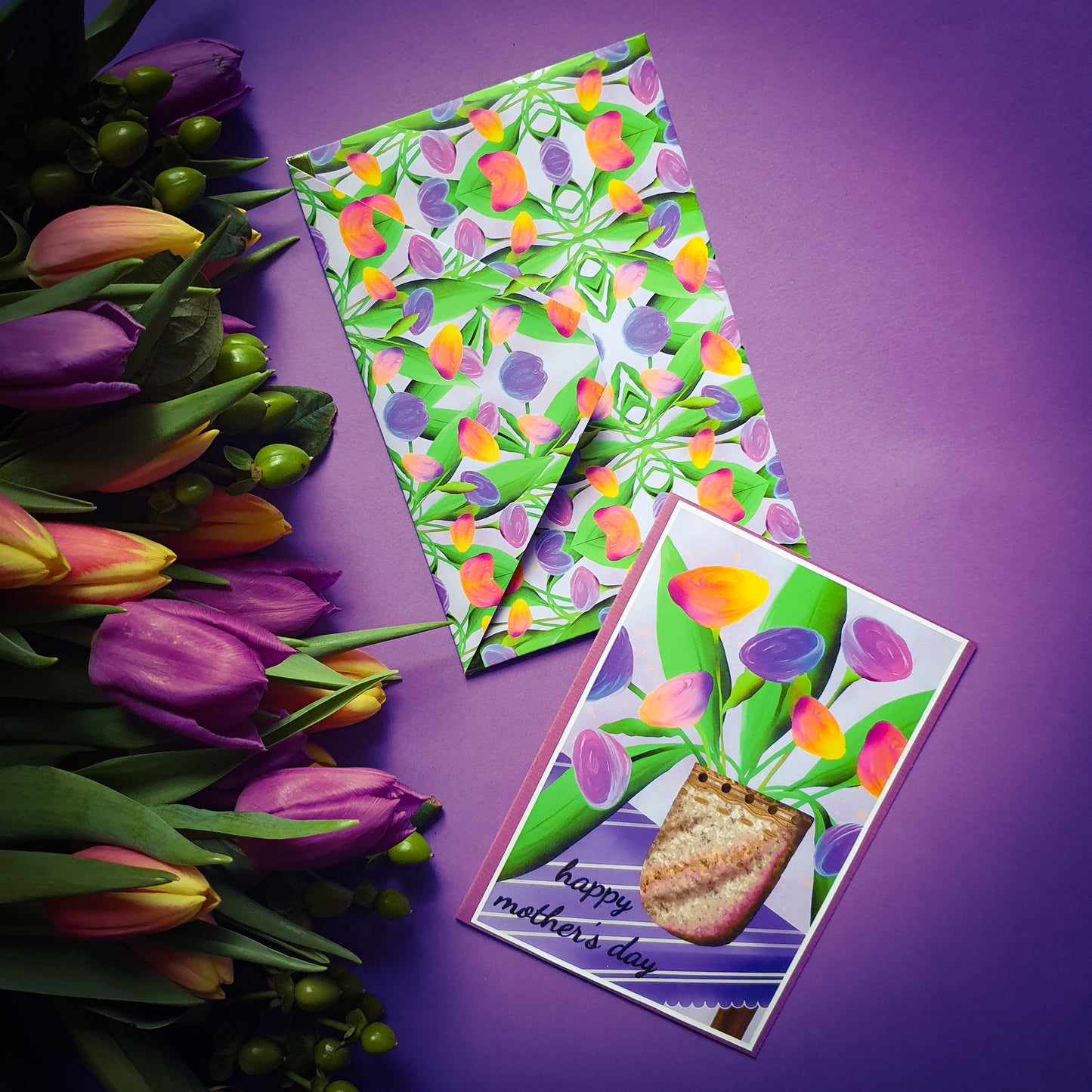 Folded card and matching envelope