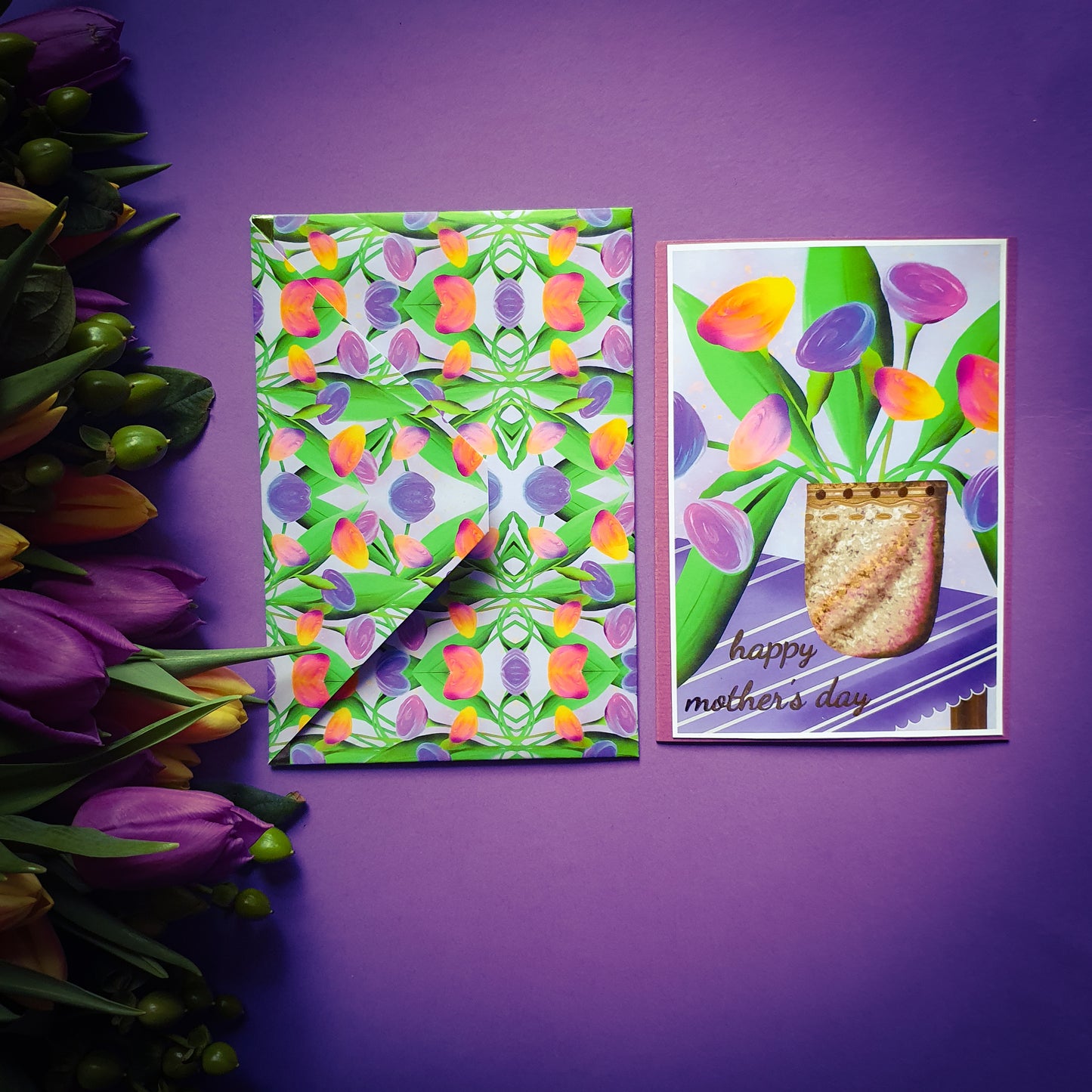 Folded card and matching envelope