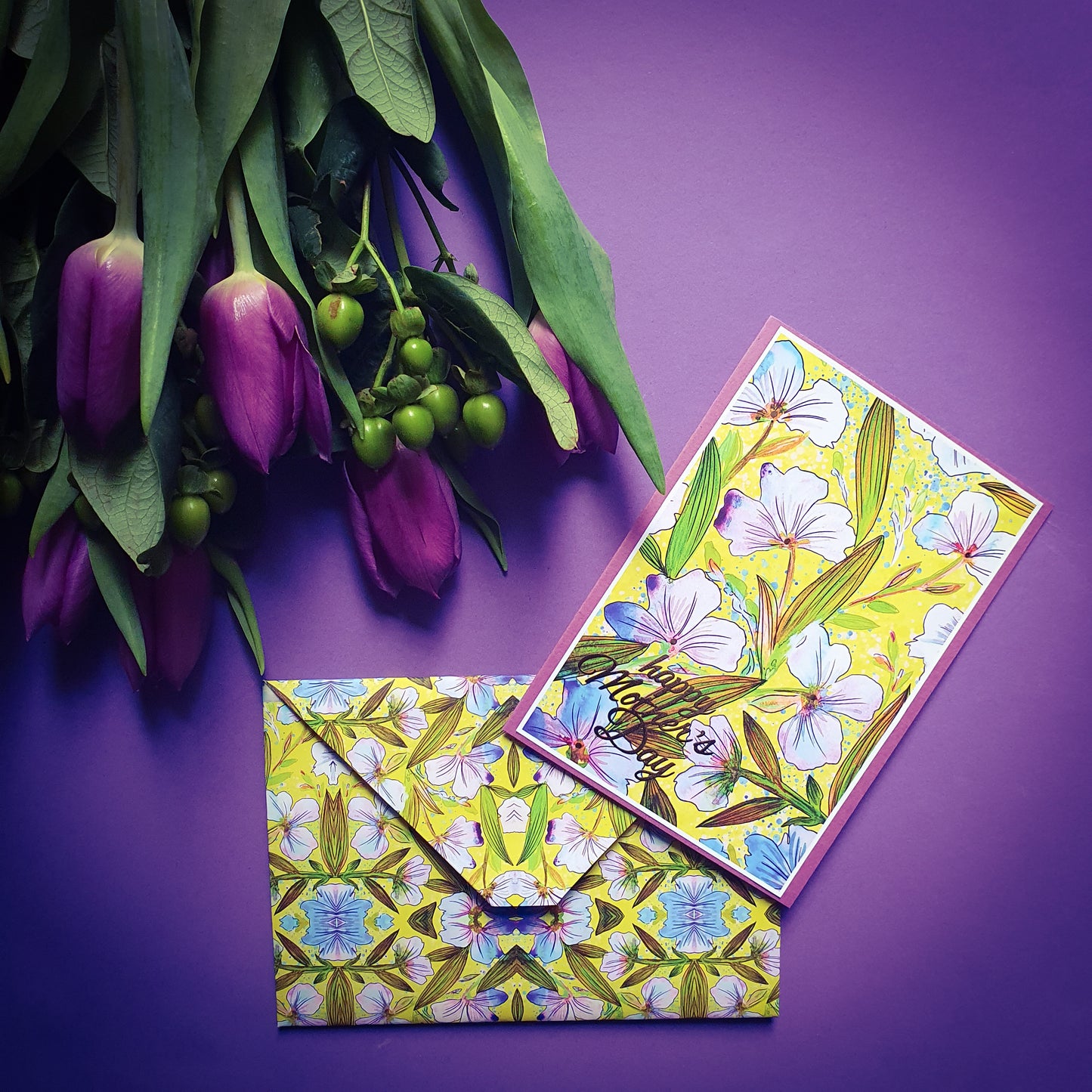 Folded card and matching envelope