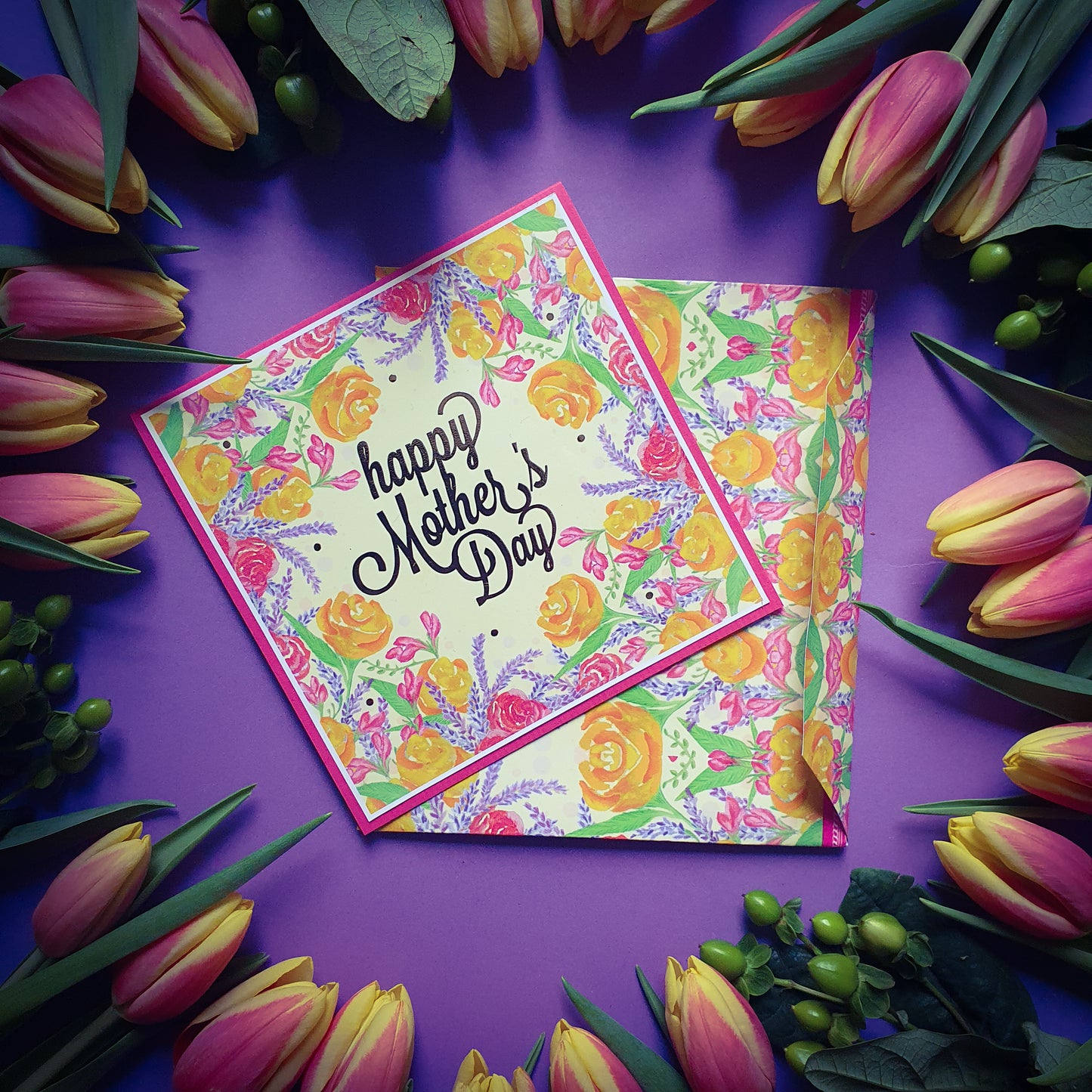 Folded card and matching envelope