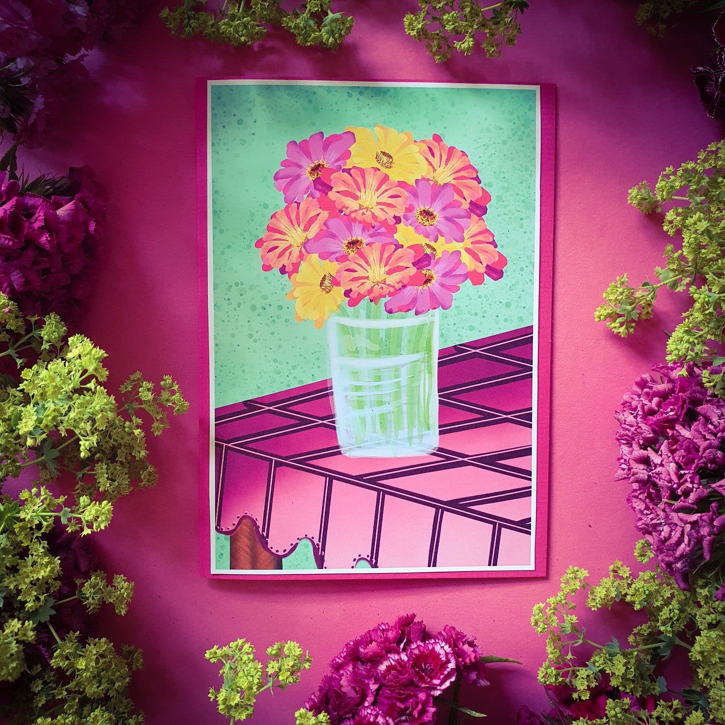 Folded card and matching envelope