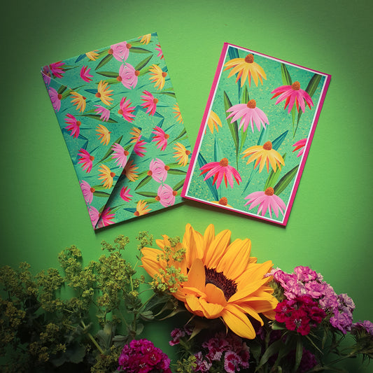 Folded card and matching envelope