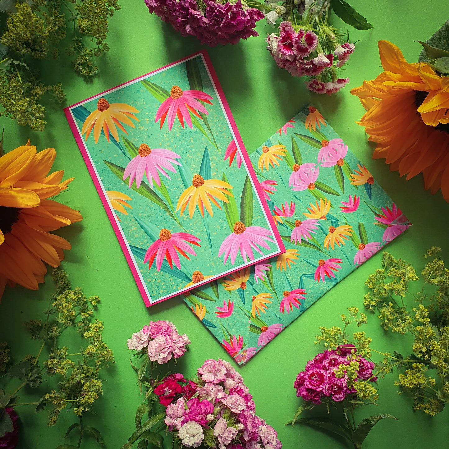 Folded card and matching envelope