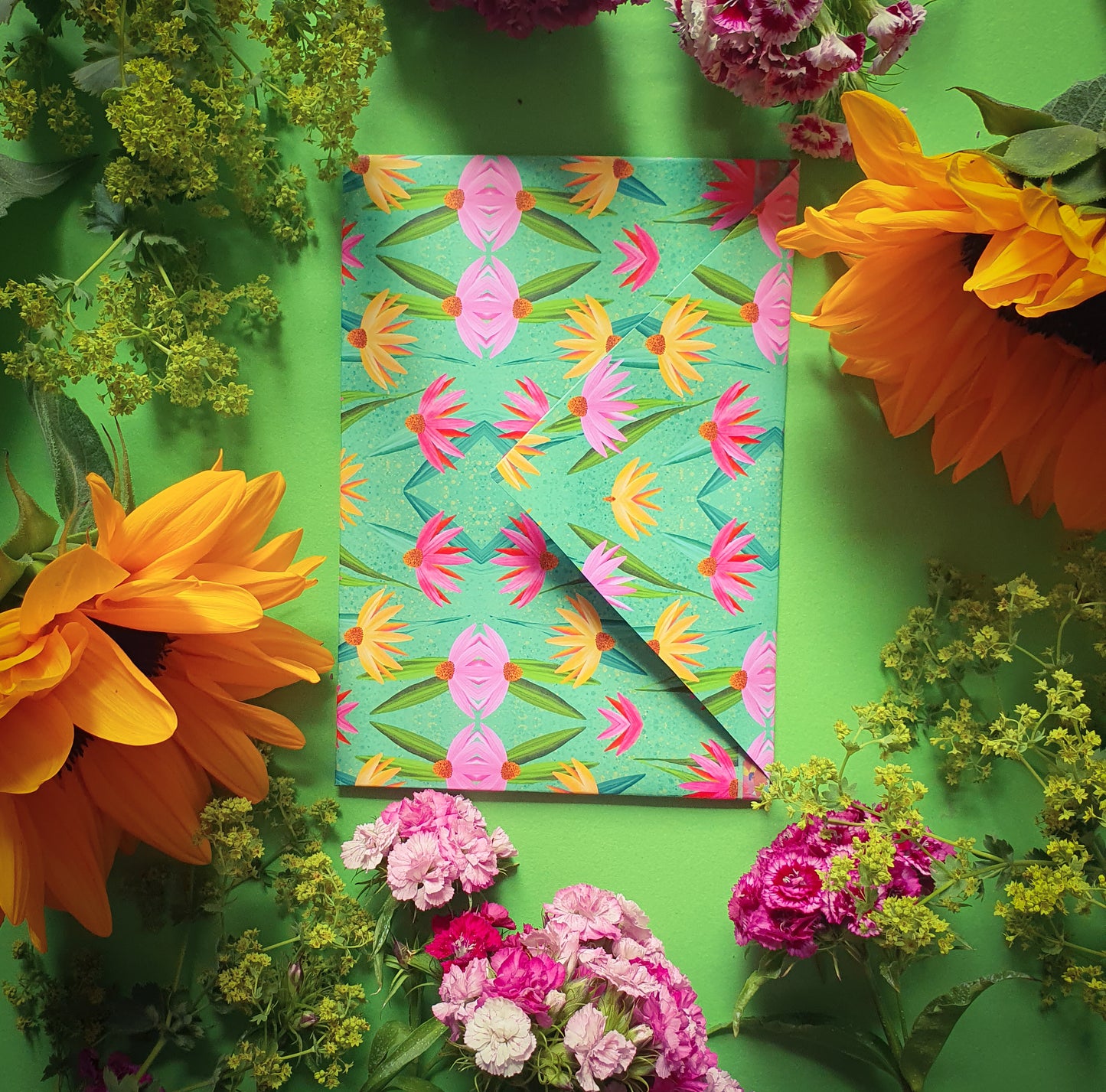 Folded card and matching envelope