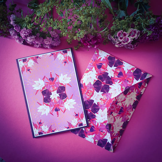 Folded card and matching envelope