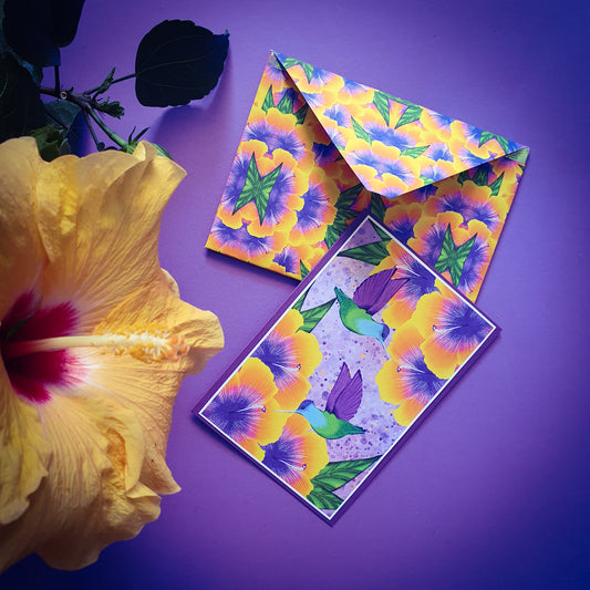 Folded card and matching envelope