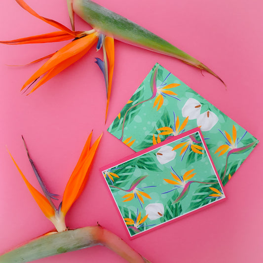 Folded card and matching envelope