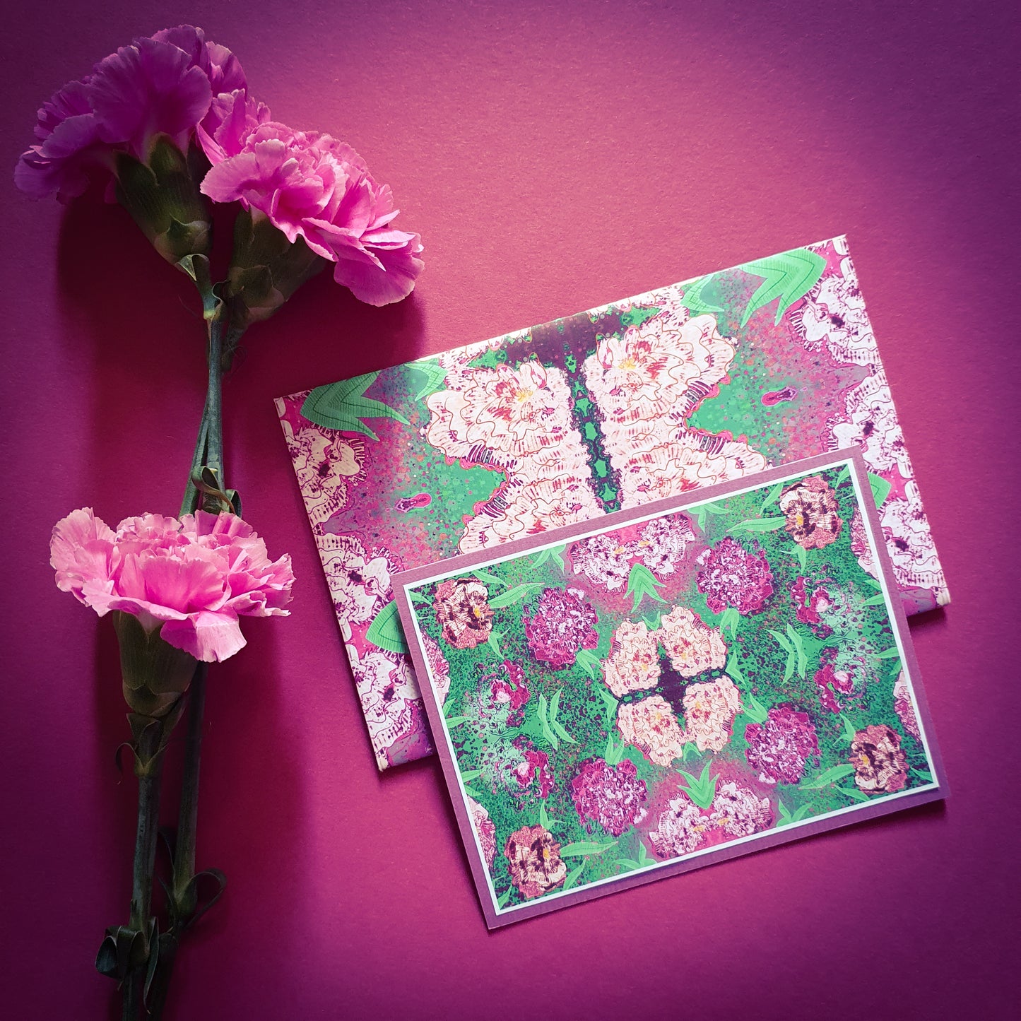 Folded card and matching envelope