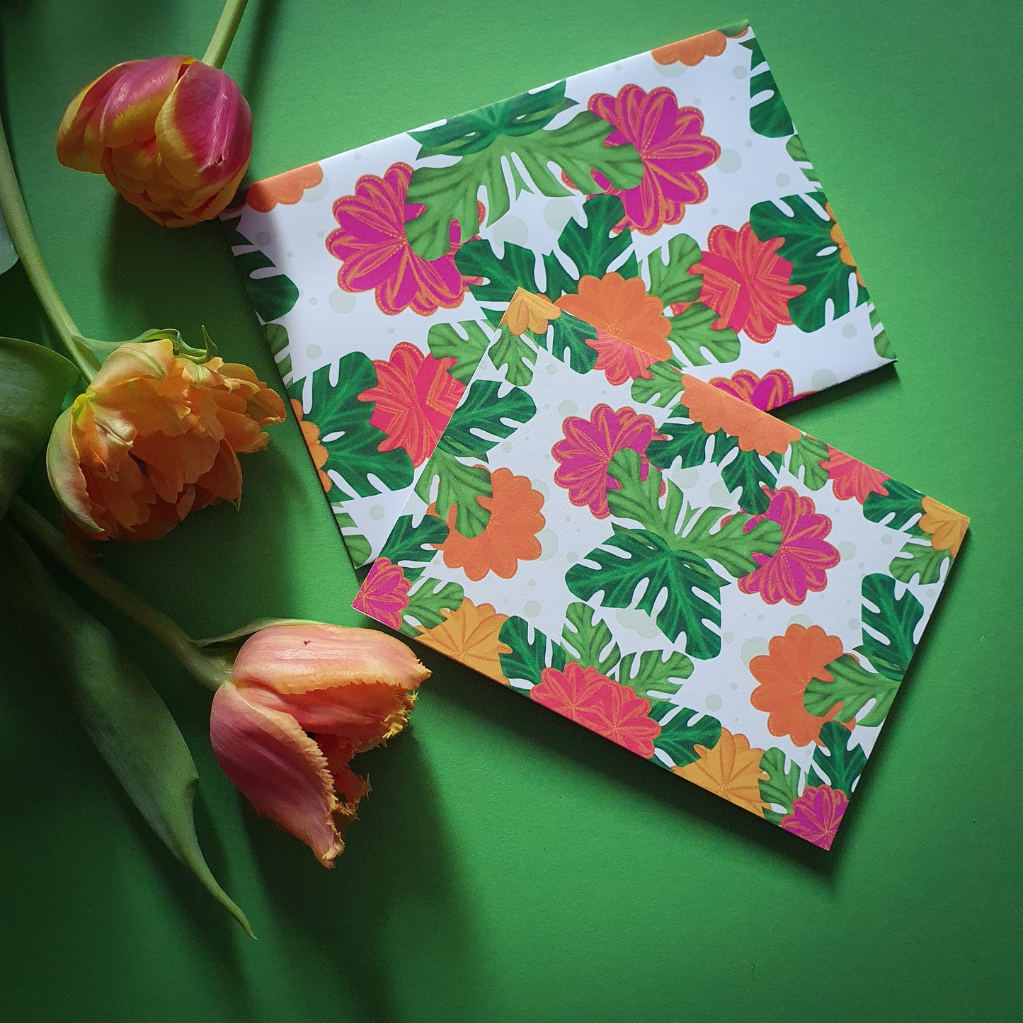 Folded card and matching envelope