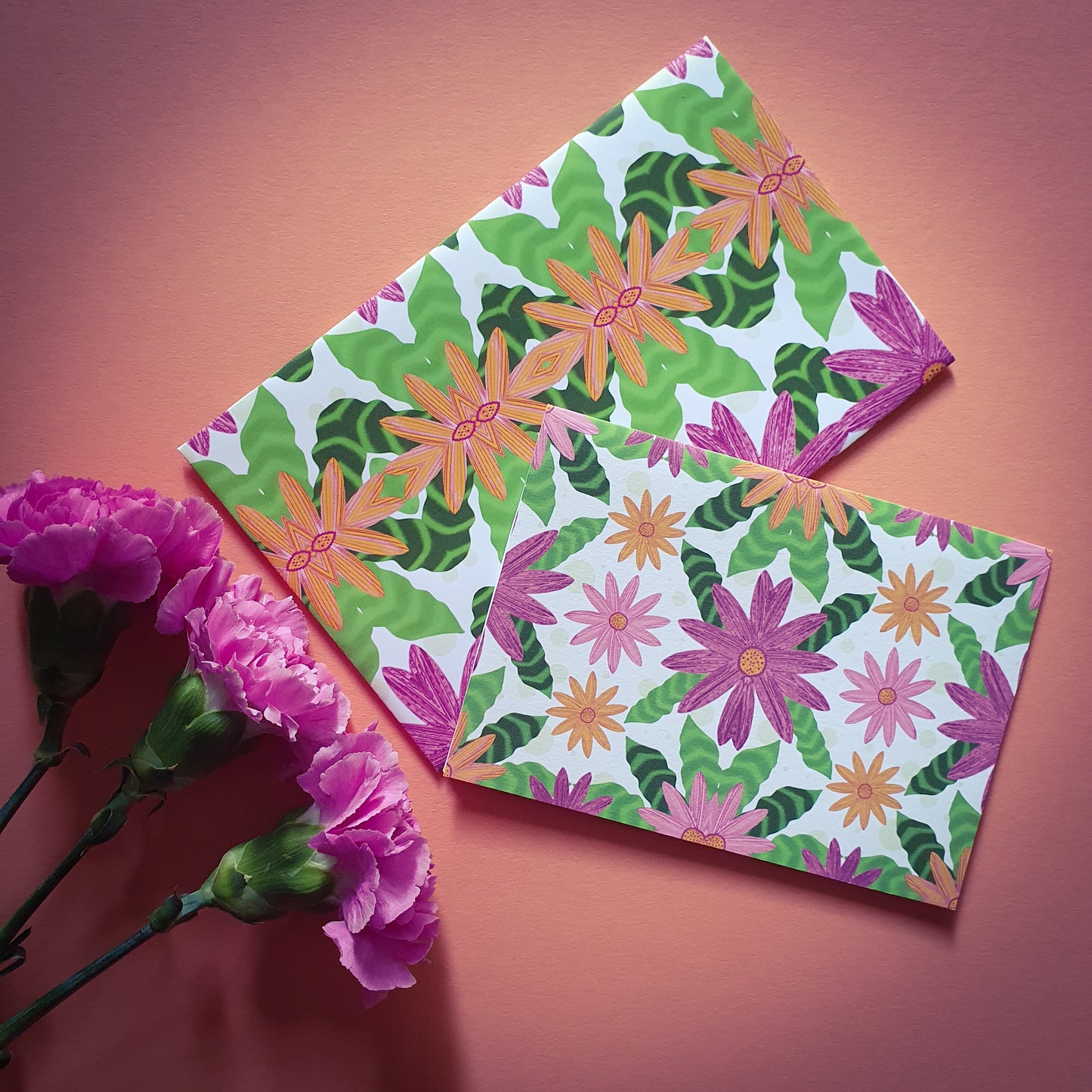 Folded card and matching envelope