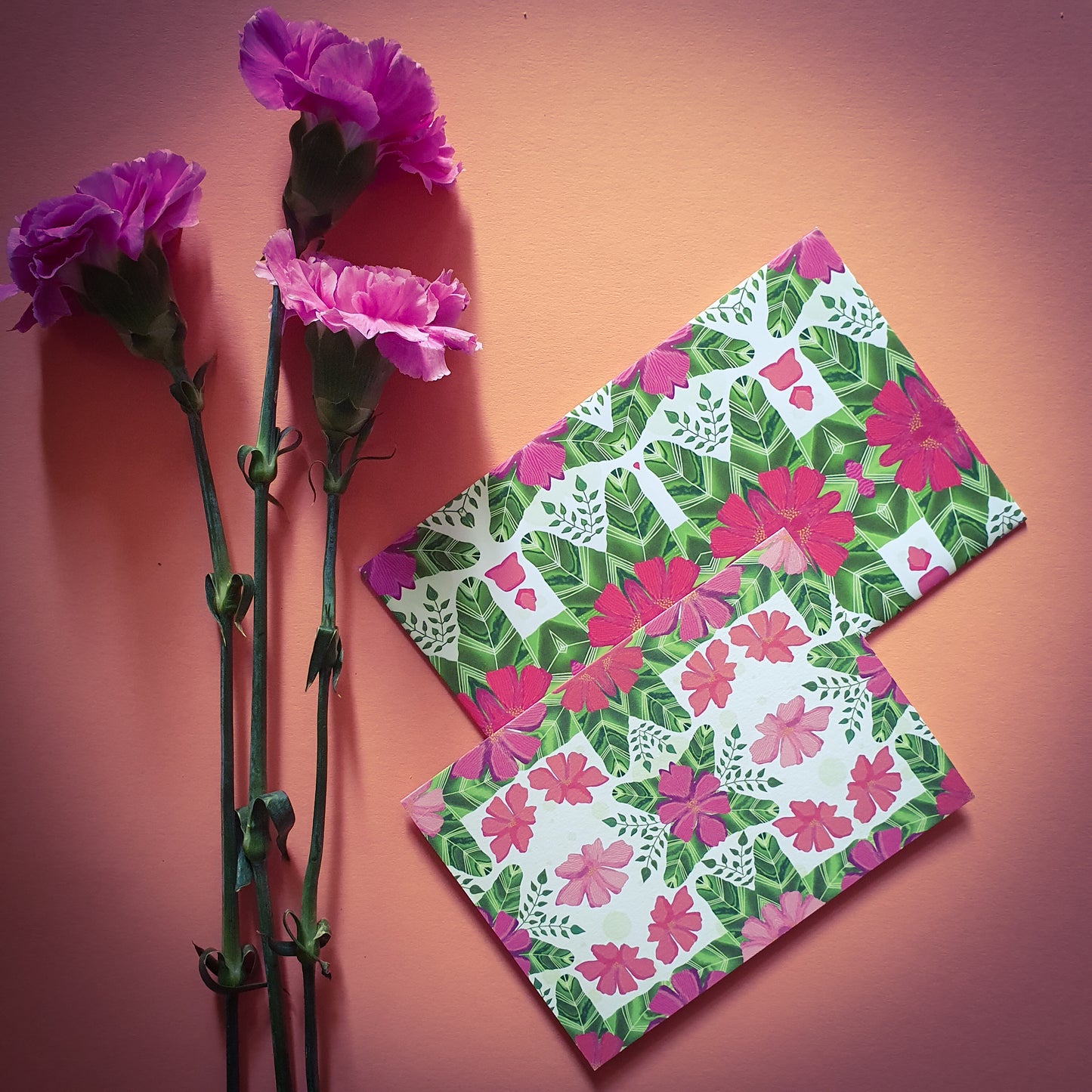 Folded card and matching envelope