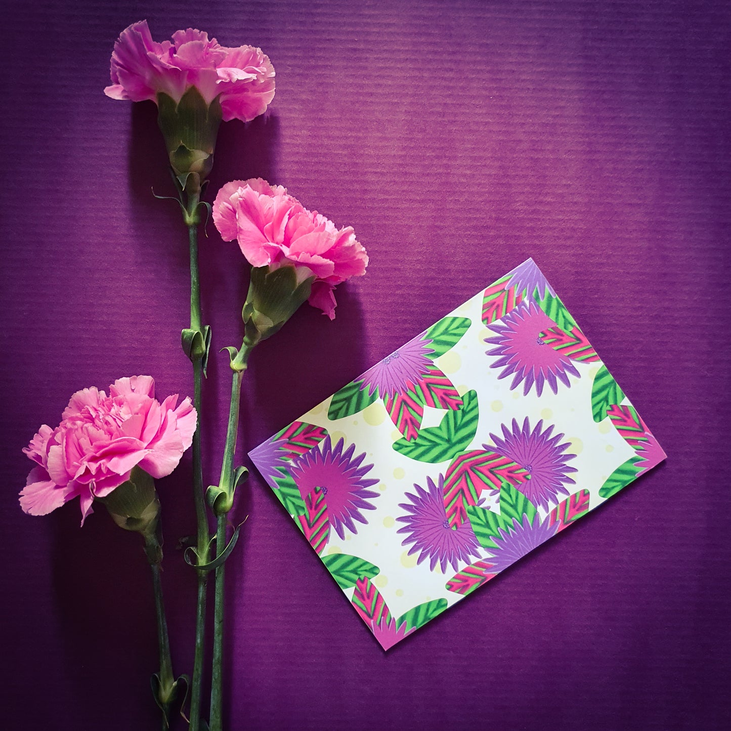 Folded card and matching envelope