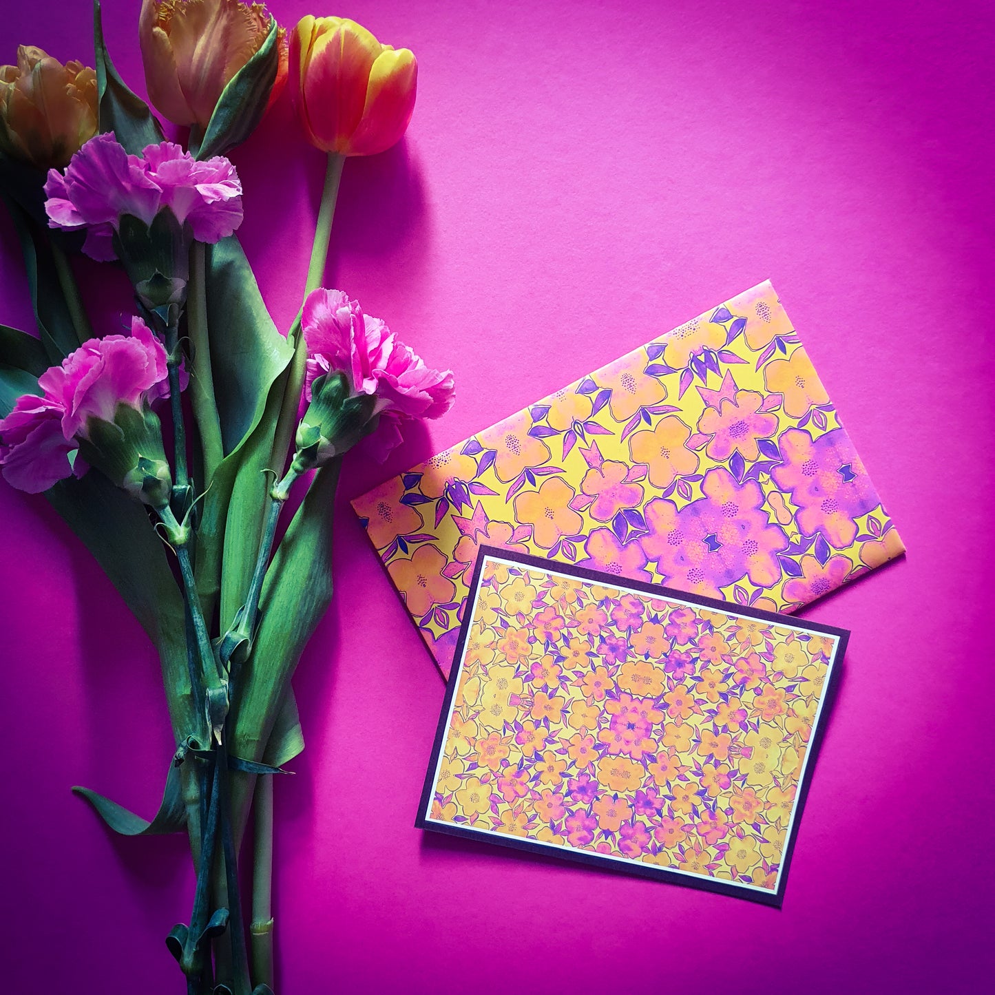 Folded card and matching envelope