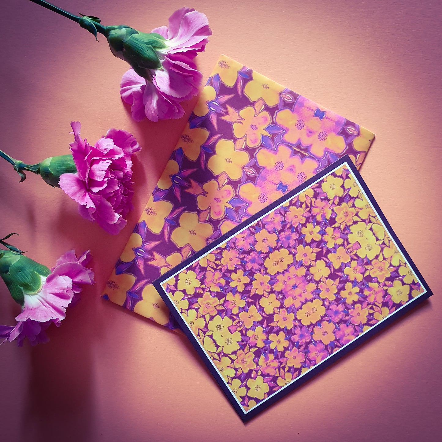 Folded card and matching envelope