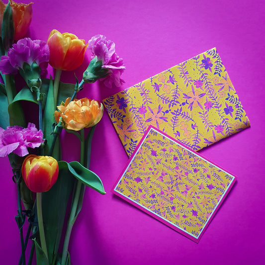 Folded card and matching envelope