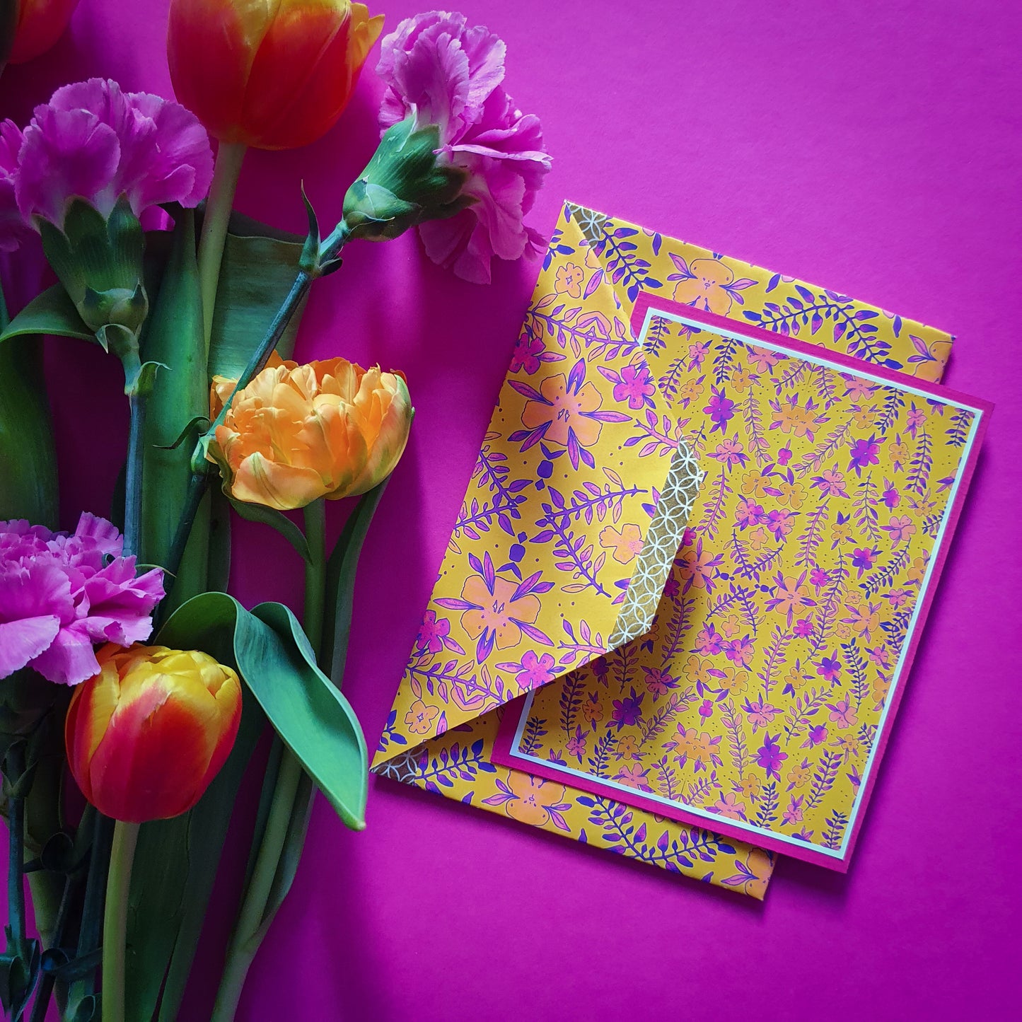 Folded card and matching envelope