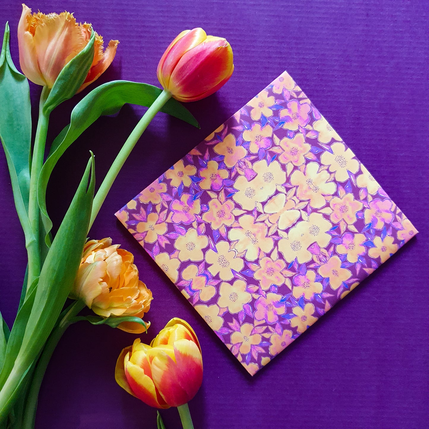 Folded card and matching envelope