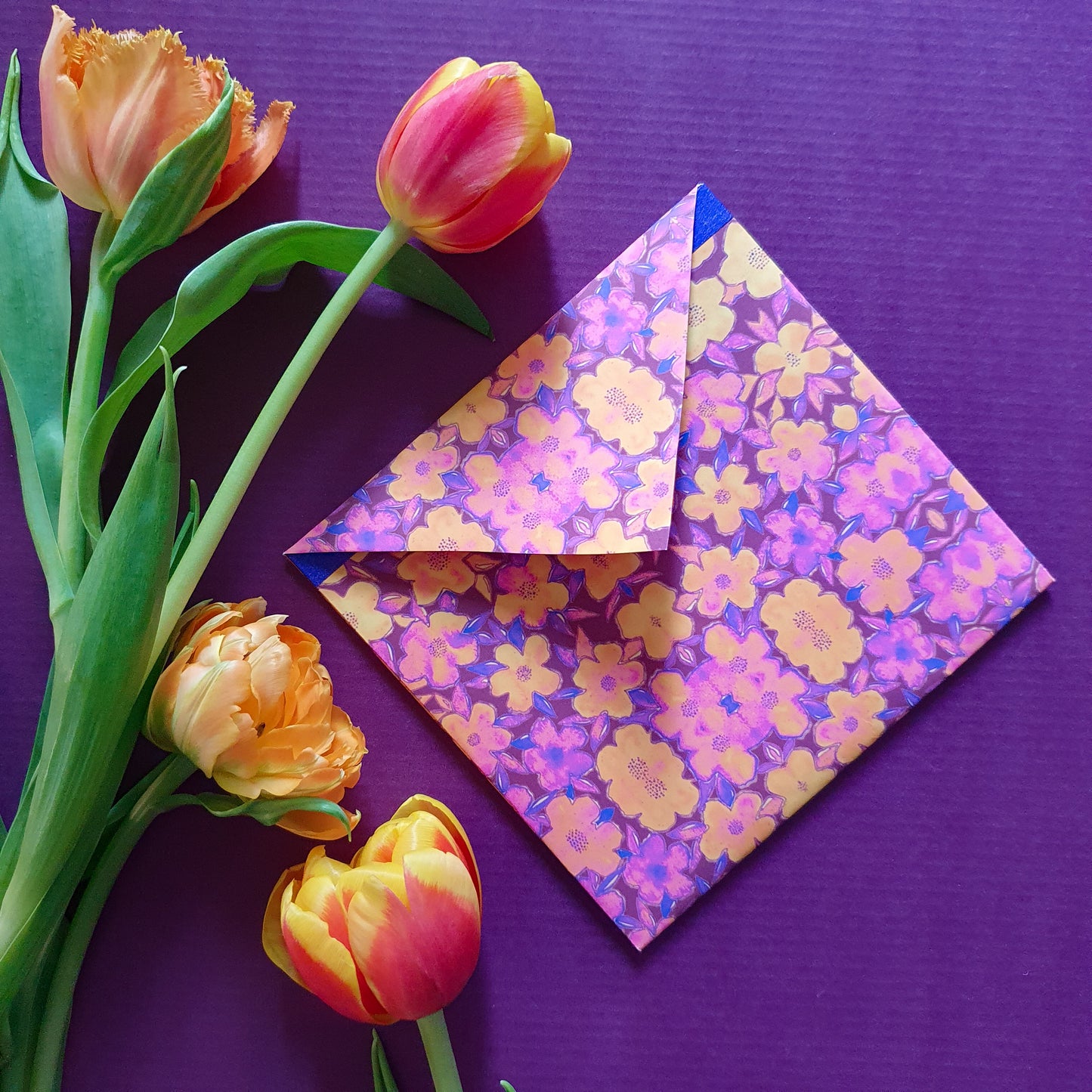 Folded card and matching envelope