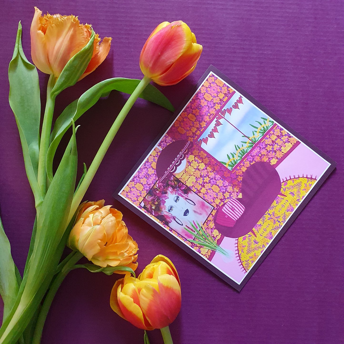 Folded card and matching envelope