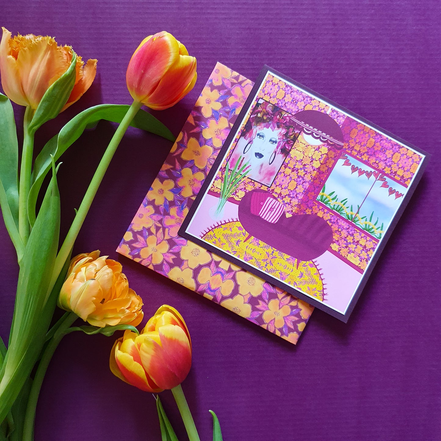 Folded card and matching envelope
