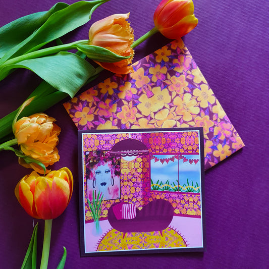 Folded card and matching envelope