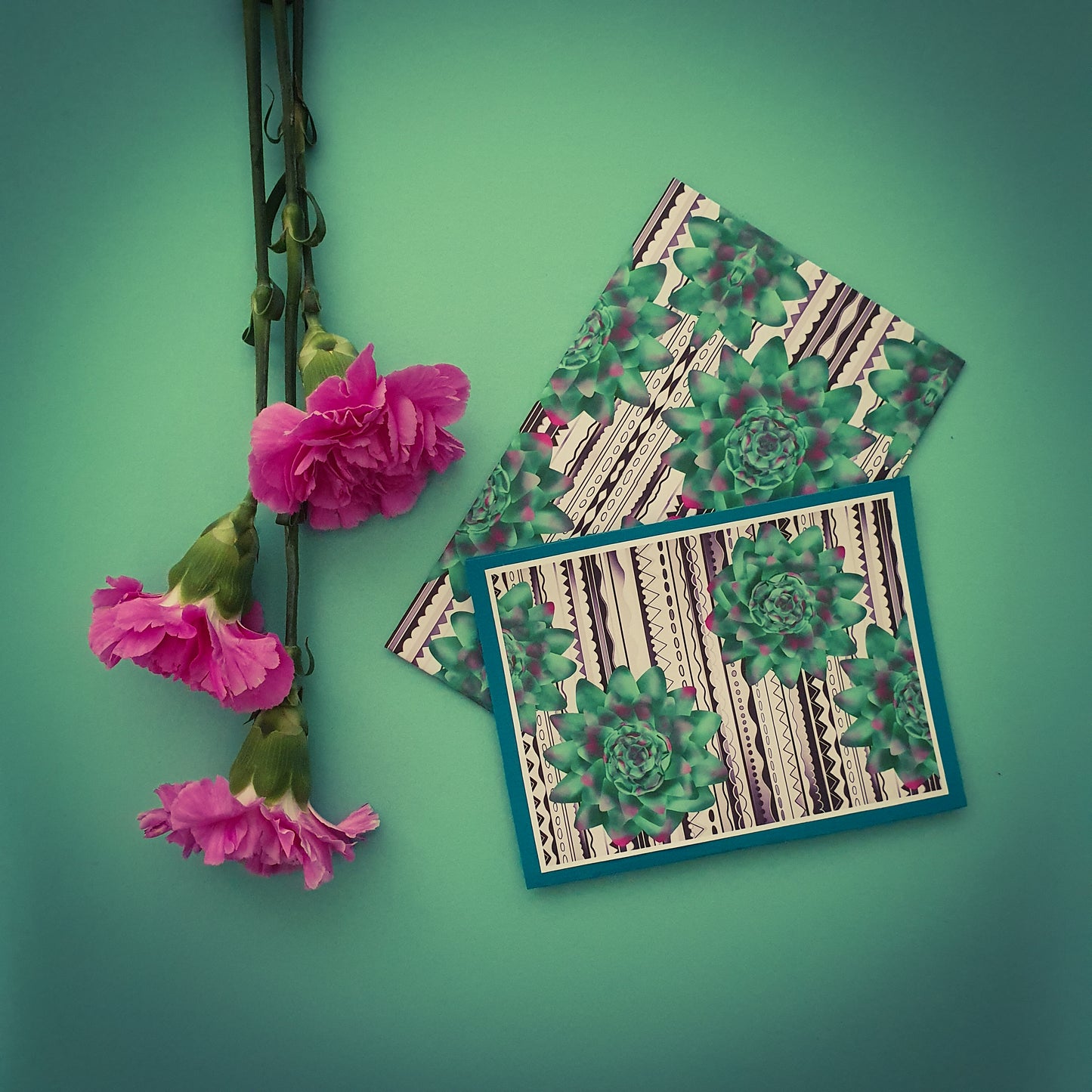 Folded card and matching envelope