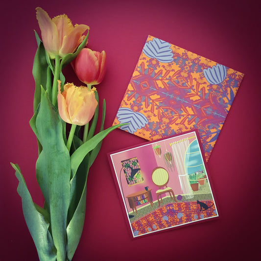 Folded card and matching envelope