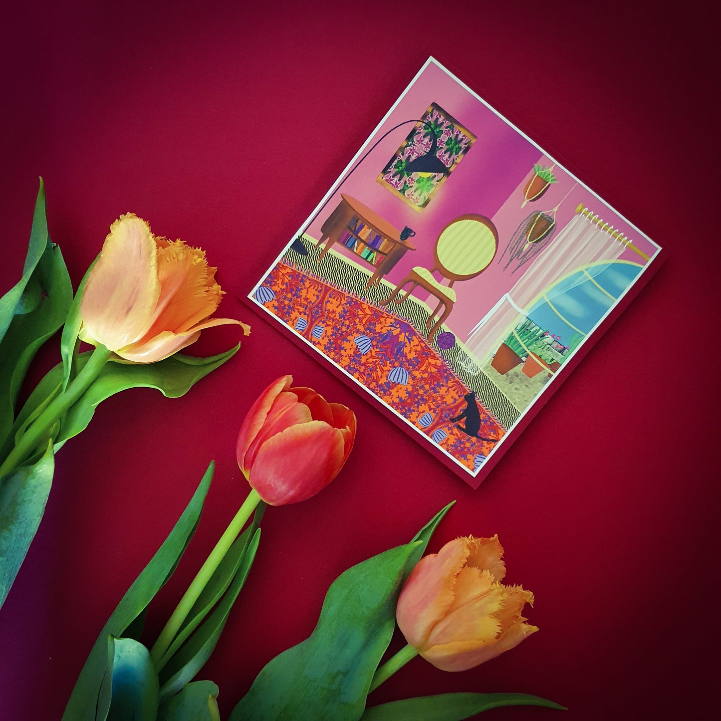 Folded card and matching envelope