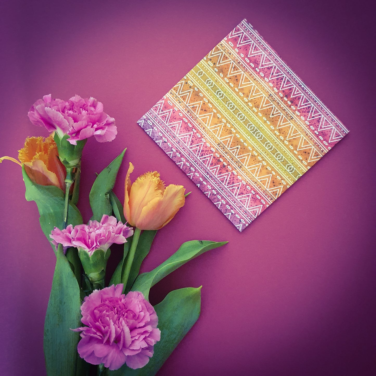 Folded card and matching envelope