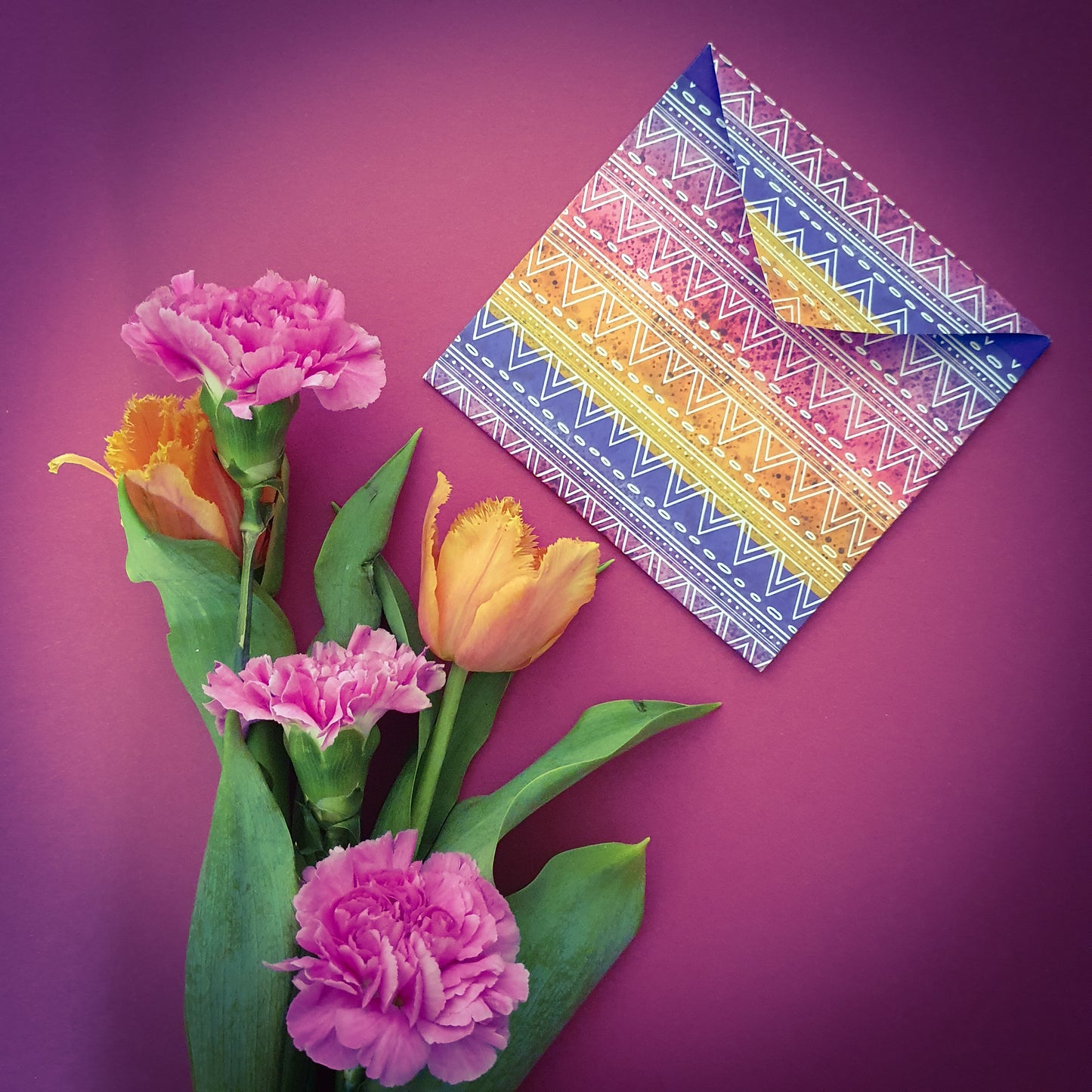 Folded card and matching envelope