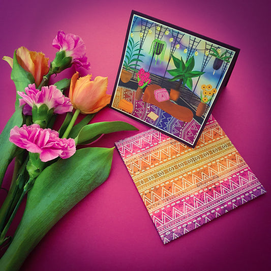 Folded card and matching envelope