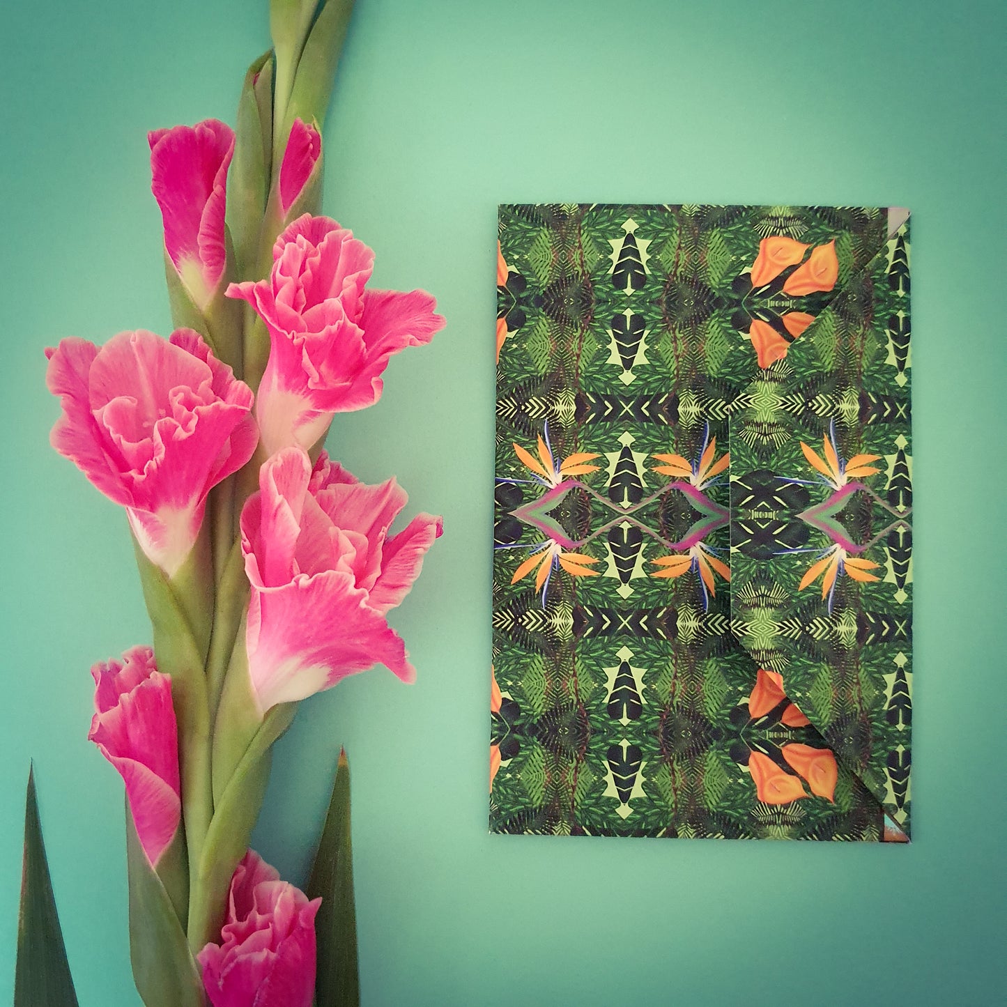 Folded card and matching envelope
