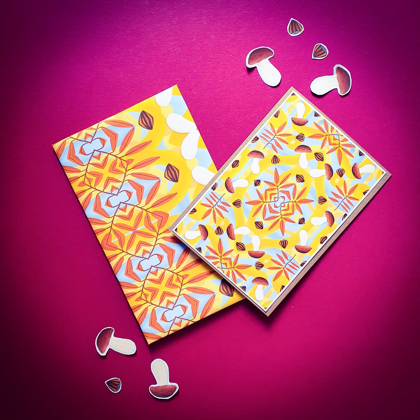 Folded card and matching envelope