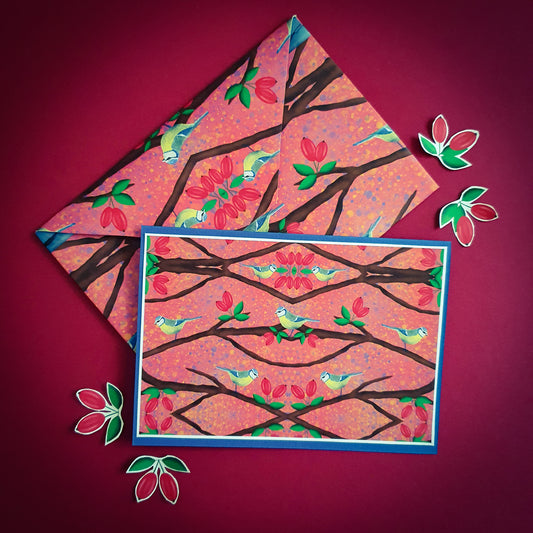 Folded card and matching envelope