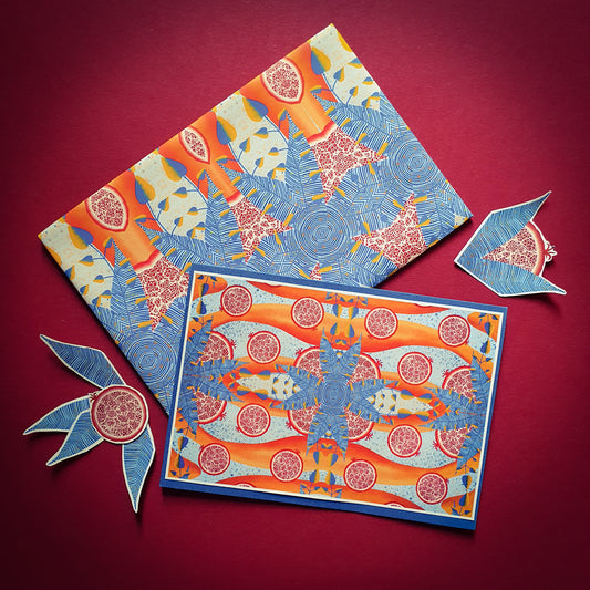 Folded card and matching envelope