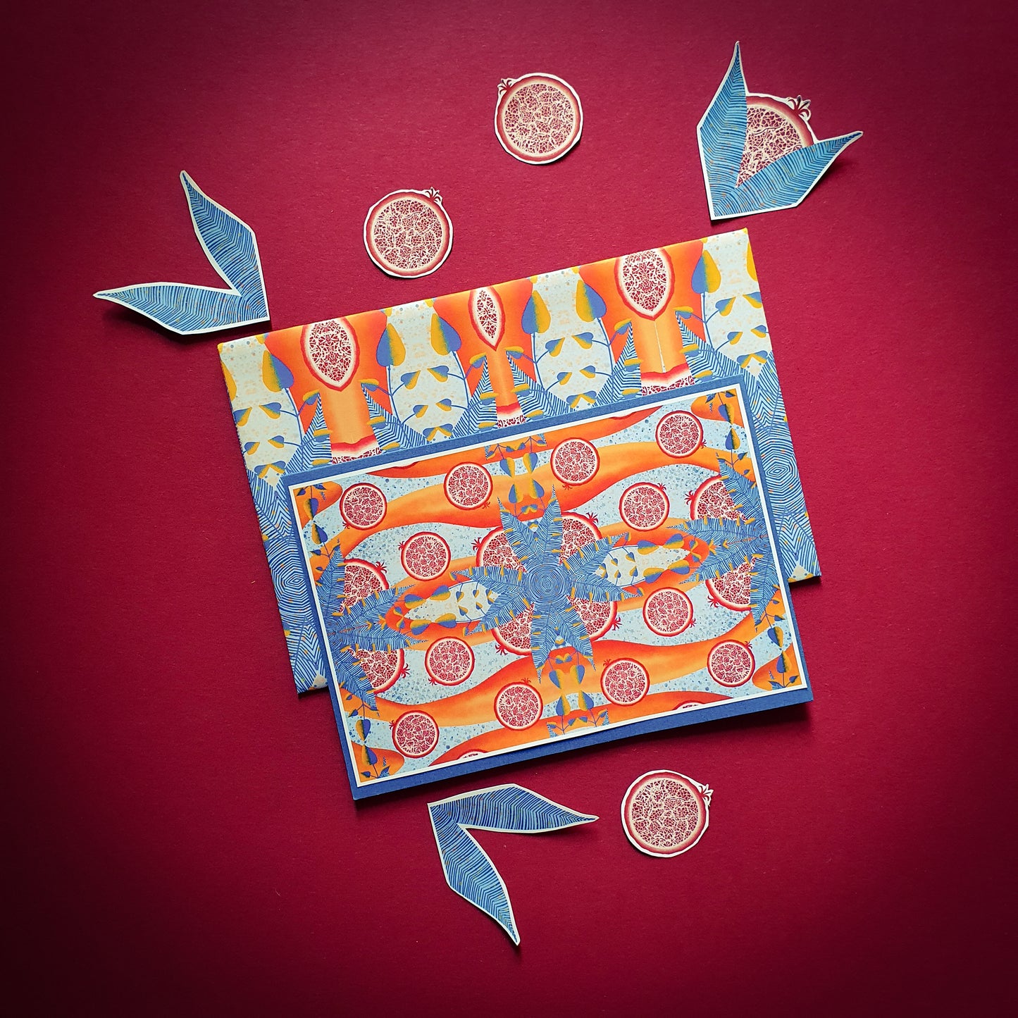 Folded card and matching envelope