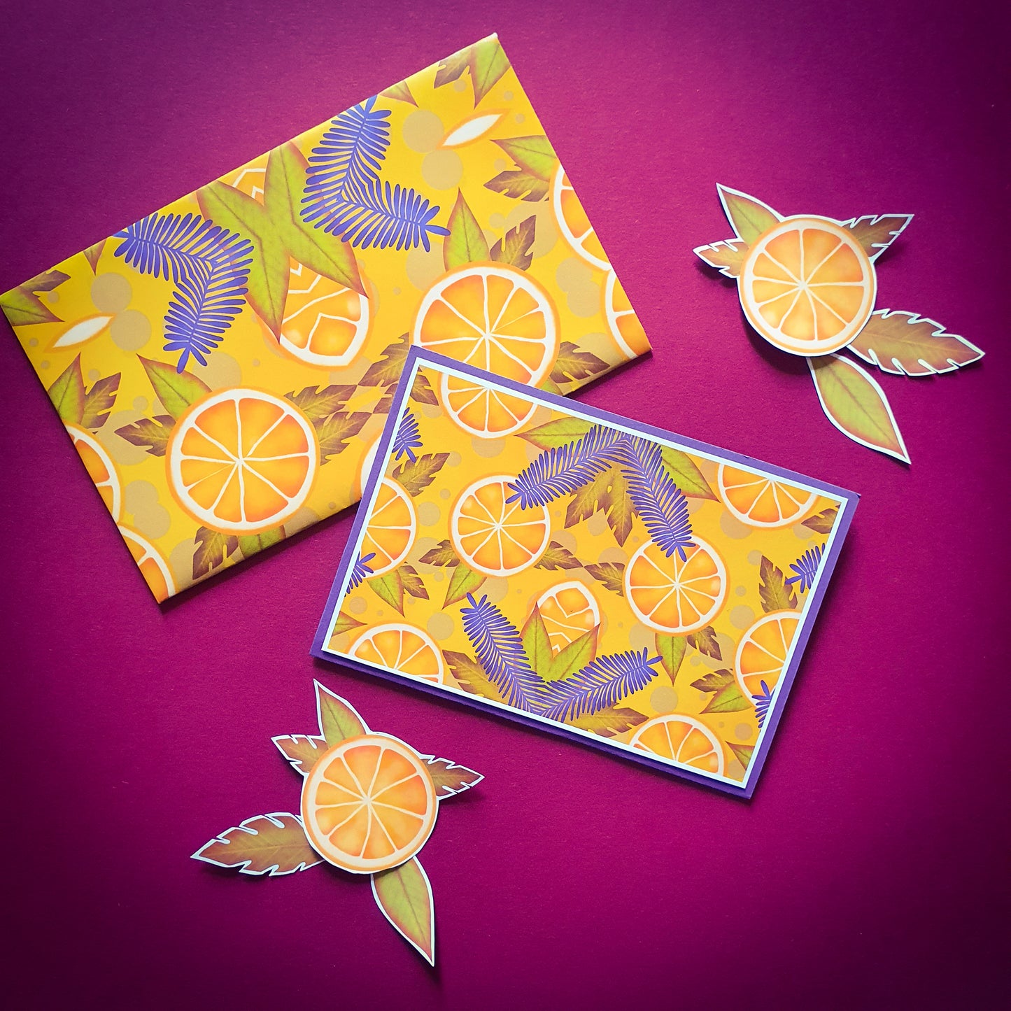 Folded card and matching envelope