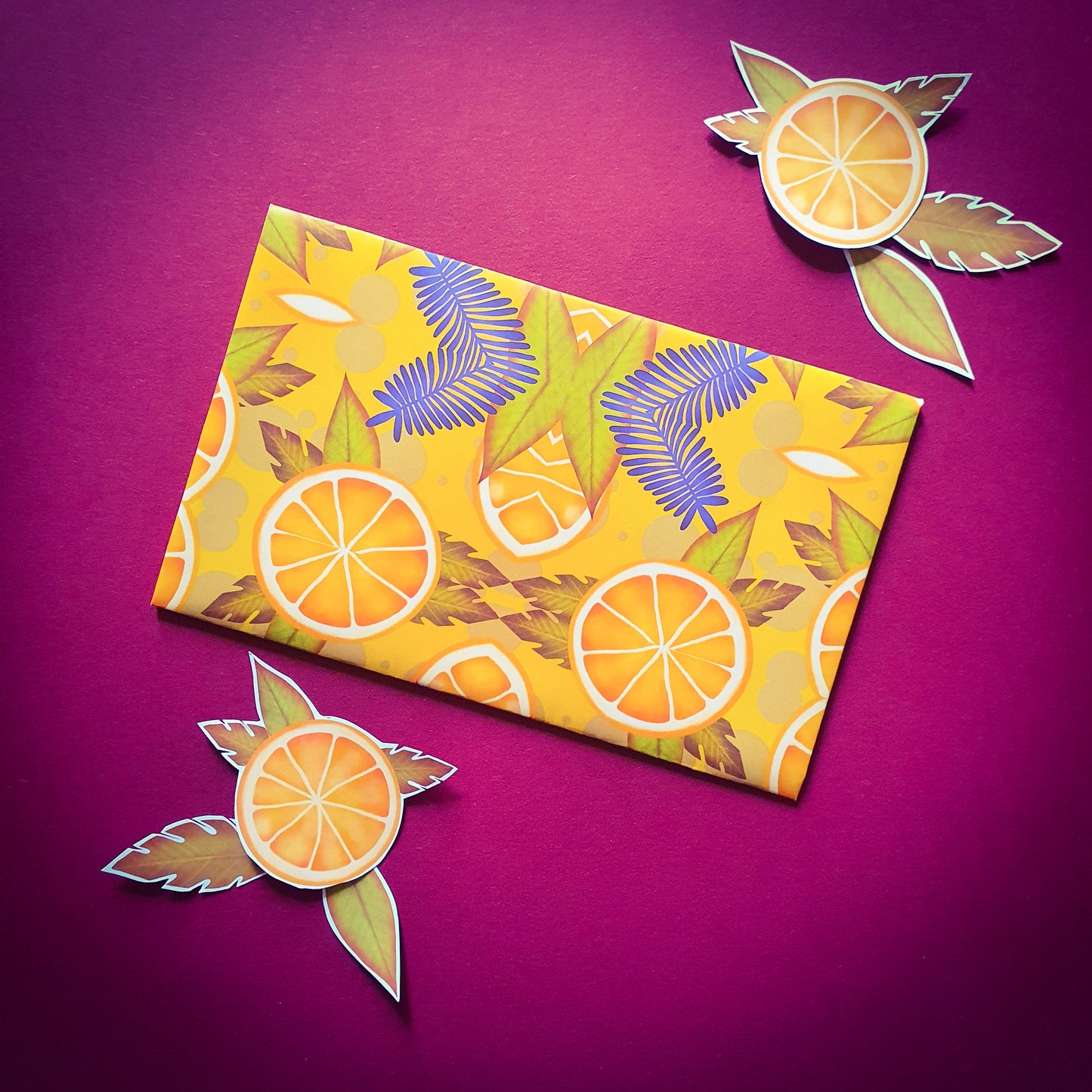 Folded card and matching envelope
