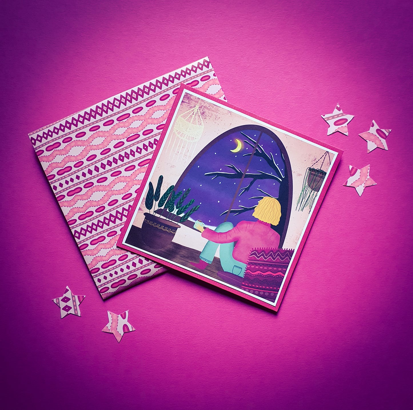 Folded card and matching envelope