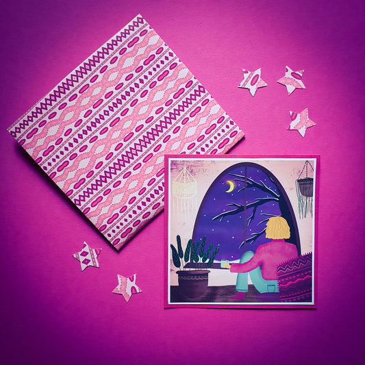 Folded card and matching envelope