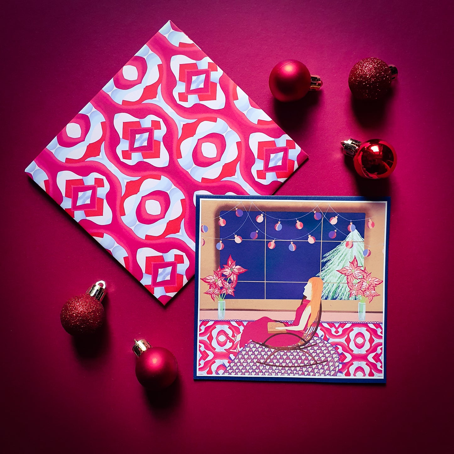 Folded card and matching envelope