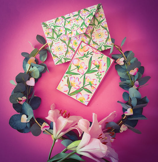 folded card and matching envelope