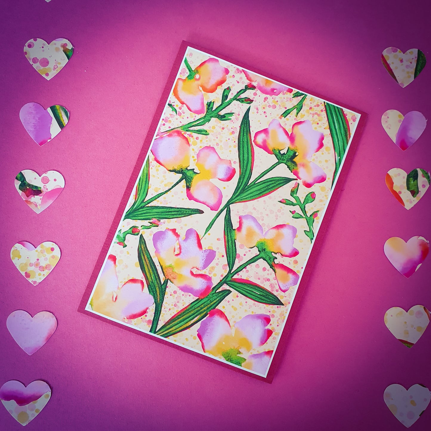 folded card and matching envelope
