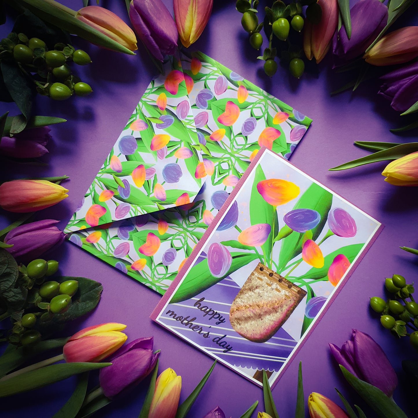 Folded card and matching envelope