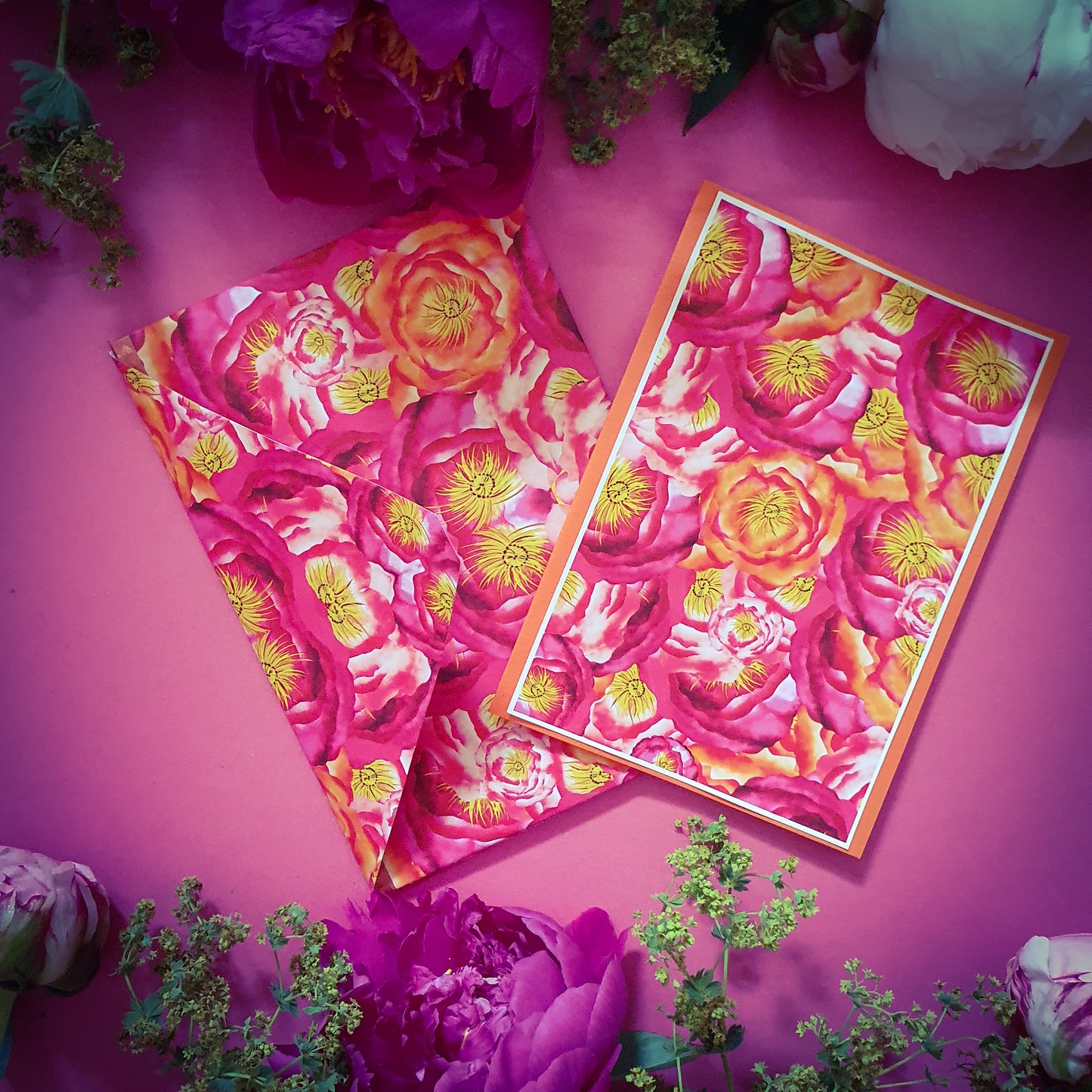 Folded card and matching envelope