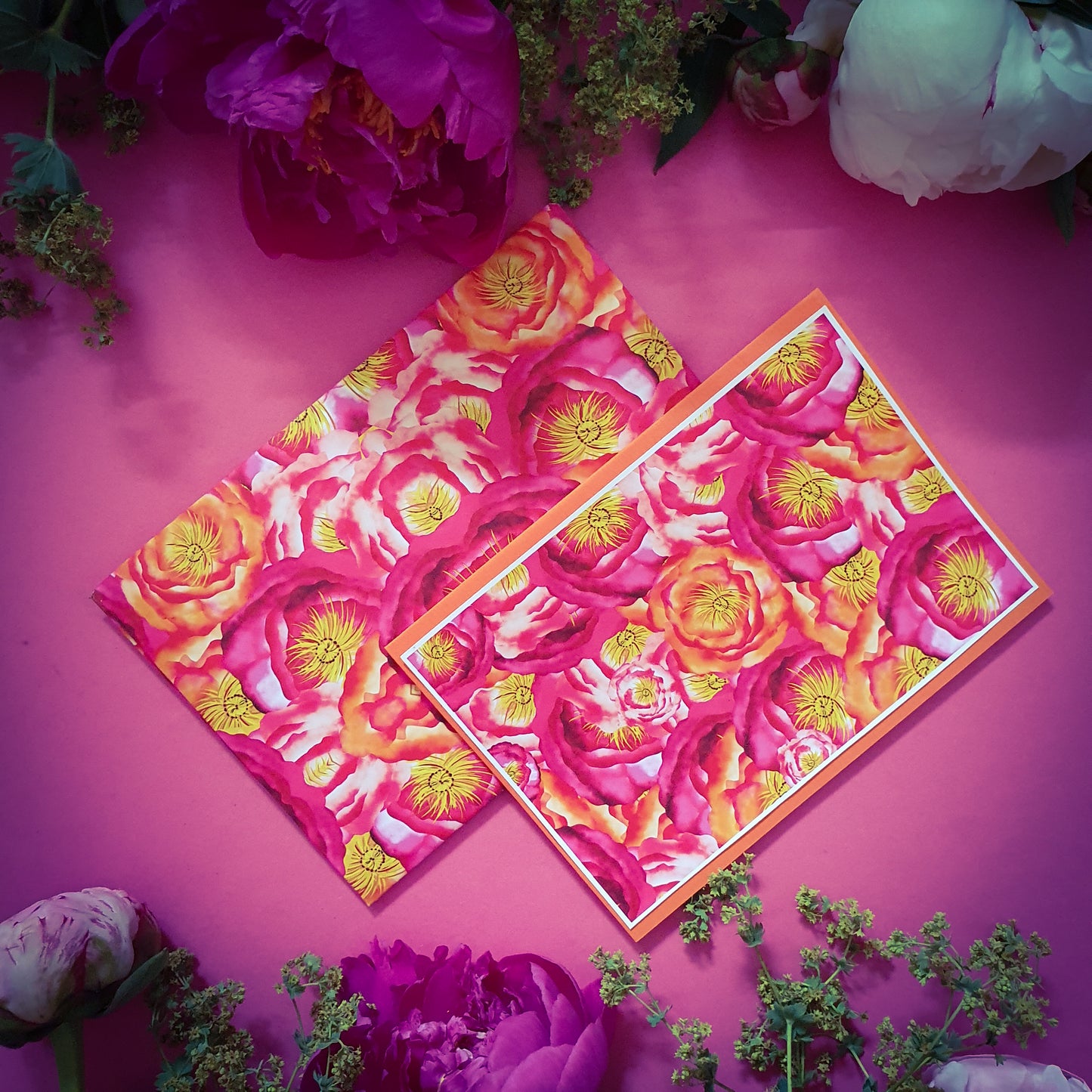 Folded card and matching envelope