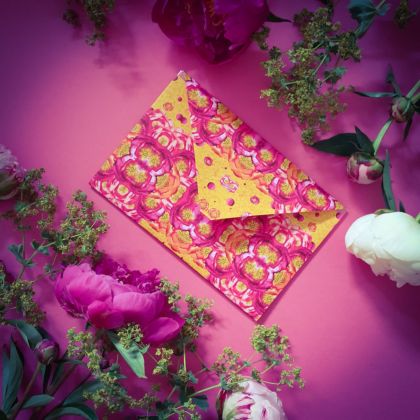 Folded card and matching envelope